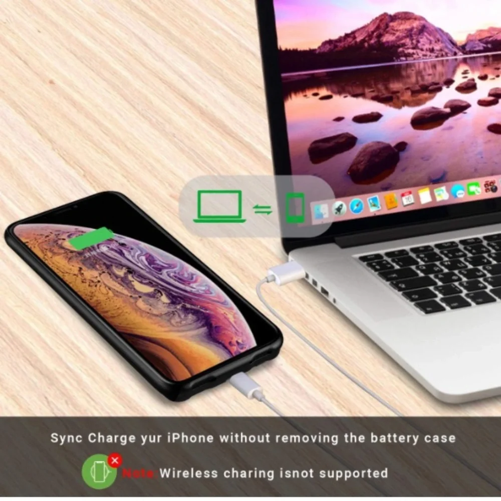 iPhone Xs Max 5000mAh Smart Charging Case Portable Rechargeable Battery Pack